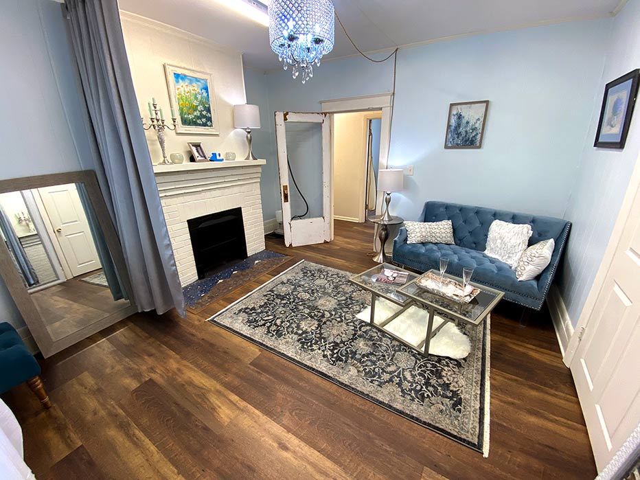 our something blue room for wedding gown consultations